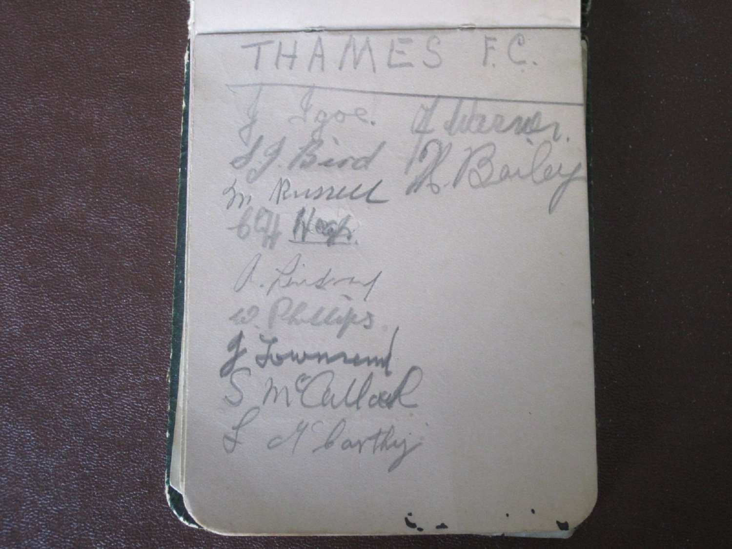 Thames FC 1931-32 Autographs