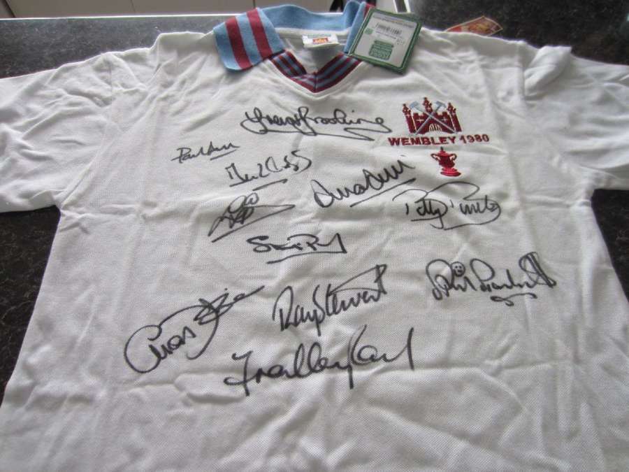 West Ham United 1980  FA Cup Shirt Fully Signed