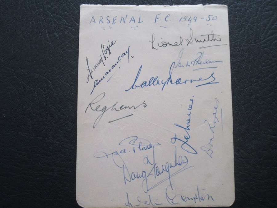 Arsenal Autograph Page 1949-50