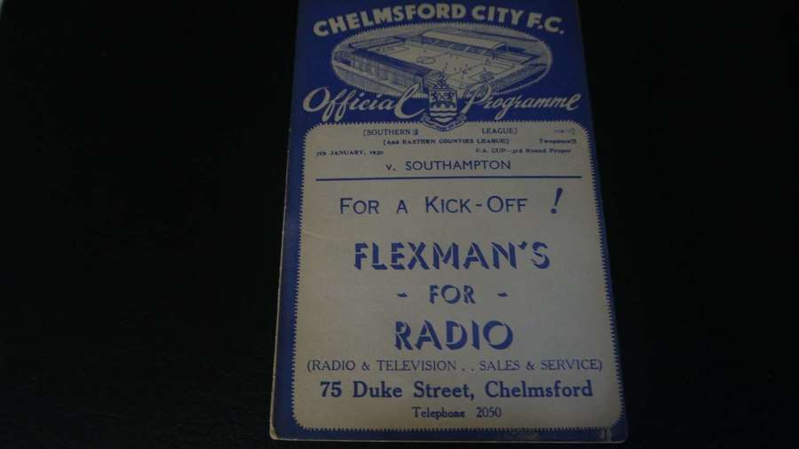 Chelmsford City v Southampton FA Cup 1938